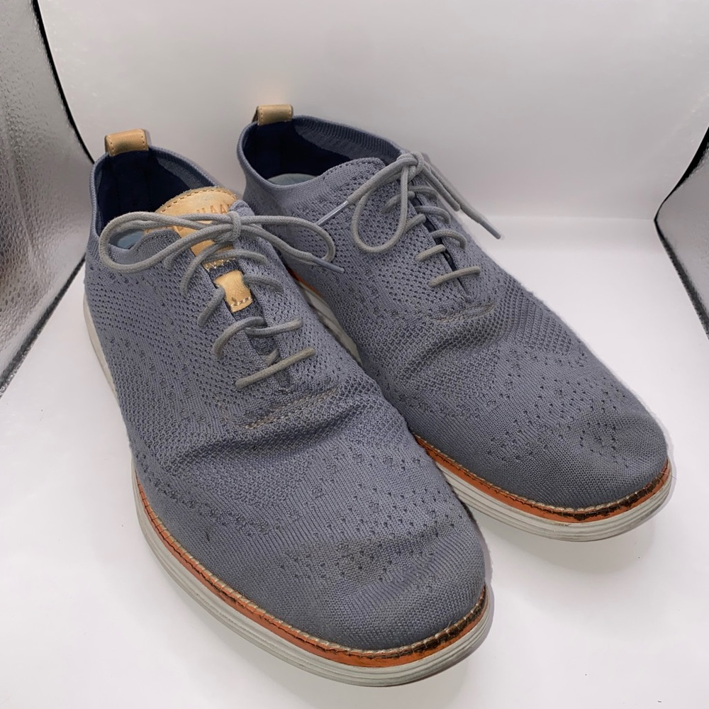 Cole‎ Haan Light Gray Knit Oxfords
